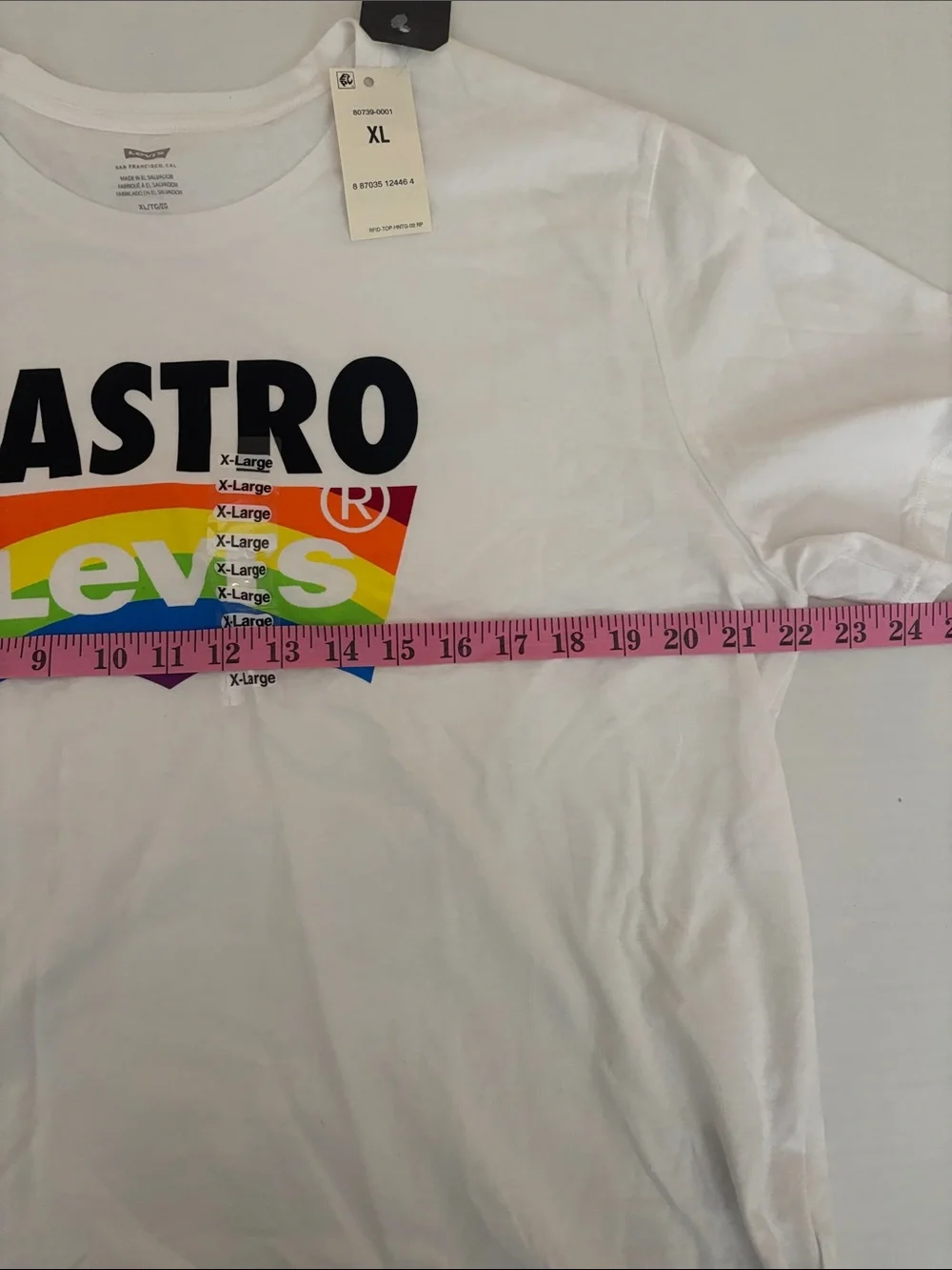 Levi’s Castro Rainbow Logo Graphic T-Shirt Men’s XL White NWT